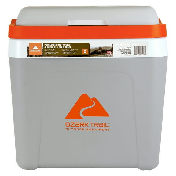Ozark Trail 26 QT Ice Chest Cooler Hard Sided Portable Cooler, 32 Can Capacity 25L Grey