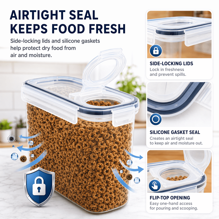 NULAS 4-Piece Airtight Food Storage Containers, 135.2 fl oz photo 4