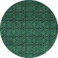 thumbnail image 1 of Ahgly Company Indoor Round Abstract Turquoise Blue Modern Area Rugs, 8' Round, 1 of 4