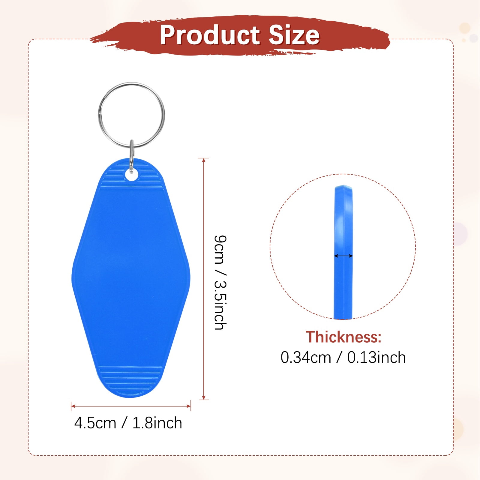 Blank Hotel Keychain Tags [60PCS] - Plastic Rhombus Blank Motel Keychain for Luggage Labels [Mixing 6 Colors - C] Vintage Key Tags