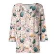 thumbnail image 5 of HAVUITYY Easter 3/4 Sleeve Sweaters for Womens, Cute Bunny Eggs Printed Womens Tops, Spring Going Out Shirts for Women Wear & Gifts, 5 of 5
