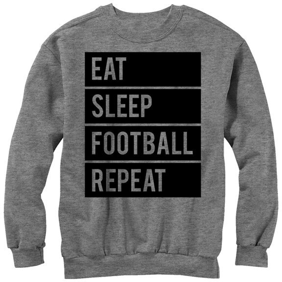 Women's CHIN UP Eat Sleep Football Repeat Sweatshirt Athletic Heather Medium
