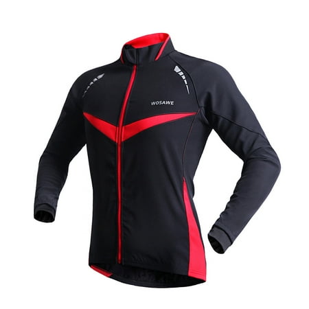 WOSAWE Winter Warm Jacket Running Fitness Exercise Cycling Bike Bicycle Outdoor Sports Clothing Jacket Long Sleeve Jersey Wind