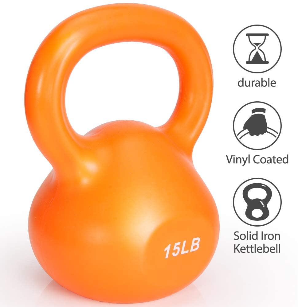 Miroddi Kettlebell Weights Solid Iron Kettlebells Vinyl Coated Exercise Kettlebell Set for Women Kettlebell Set for Home Gyms Core Kettle Bal Training Equipment Workout Free Weights for Ballistic