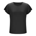 thumbnail image 6 of Uaswgudfs Women's Soft Drapey Blouse Top with Tiered Sleeve Detail - Round Neck Casual Shirt for Effortless Everyday Style, 6 of 8