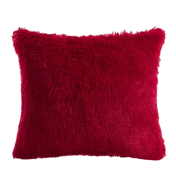 Unique Bargains Throw Pillow Case Faux Fur Fuzzy Cushion Cover Home ...