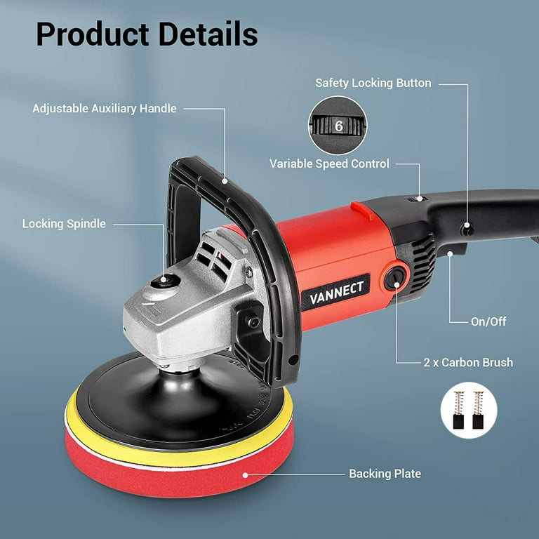 VANNECT Buffer Polisher, 1200W 7-inch Polisher with 6 Variable