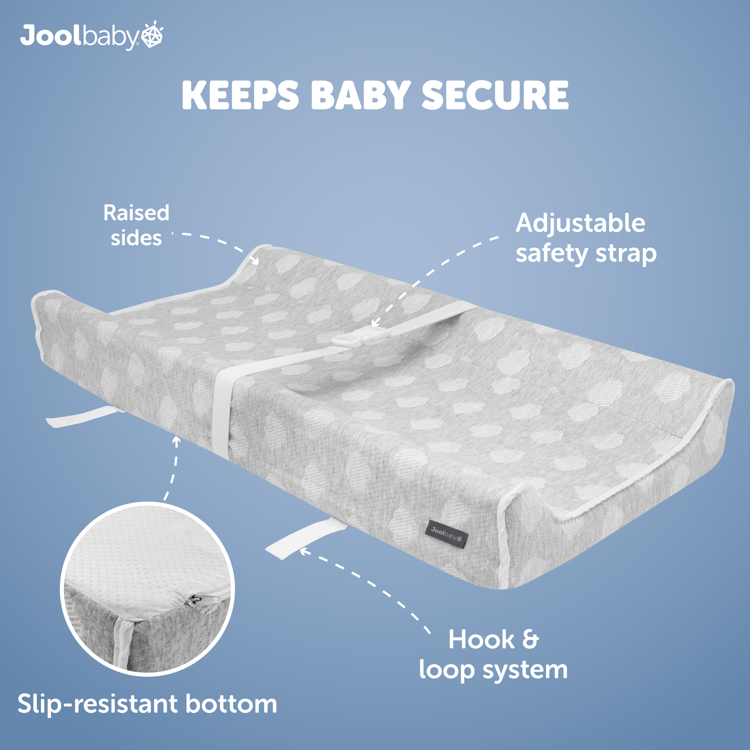 Jool Baby Changing Pad with Washable Cover, Gray photo 2