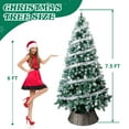 thumbnail image 6 of DECMAY 7.5 FT Snow Tipped Artificial Christmas Tree with 350 Warm White Lights, Remote Control, Silver Ribbon Ornaments & Fence Tree Skirt, Green PVC Hinged Xmas Tree, 6 of 14