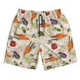 thumbnail image 2 of Honeii's Cute Vegetables Print Men's Casual Shorts with Drawstring，Swim Trunks Quick Dry Beach Shorts, 2 of 5