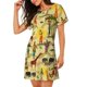thumbnail image 2 of Easygdp Ethnic African Camisón de manga corta para mujer, informal, estampado, 2 of 6