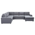 thumbnail image 5 of Warren Linen 6 Seat Reversible Modular Sectional Sofa Chaise - Light Gray, 5 of 5
