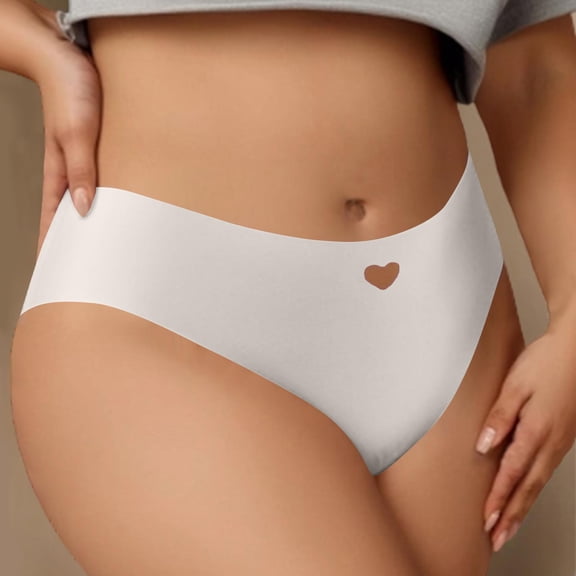 BRGZLK Cotton Underwear for Women Solid Color Low-Rise Seamless Full Coverage Briefs Soft Comfortable Ladies Triangle Panties Underwear White XS