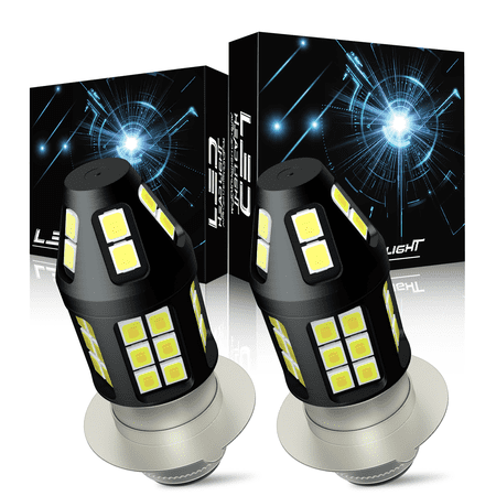 H6 H6M Motorcycle ATV Bulbs Fit for Yamaha Grizzly 125 350 400 450 660 (2002-2008), H6M P15D Motorcycle ATV Bulbs High Low Beam,Super Bright 6000LM 6000K White,Plug and Play(Pack of 2)