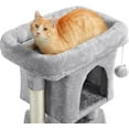 thumbnail image 4 of ZOPan Cat Tree with Extra Large Plush Perch, Soft Cat Condo & Sisal-Covered Scratching Posts for Large Cats, Kittens Cats, 23.5 Inches, Light Gray, 4 of 7