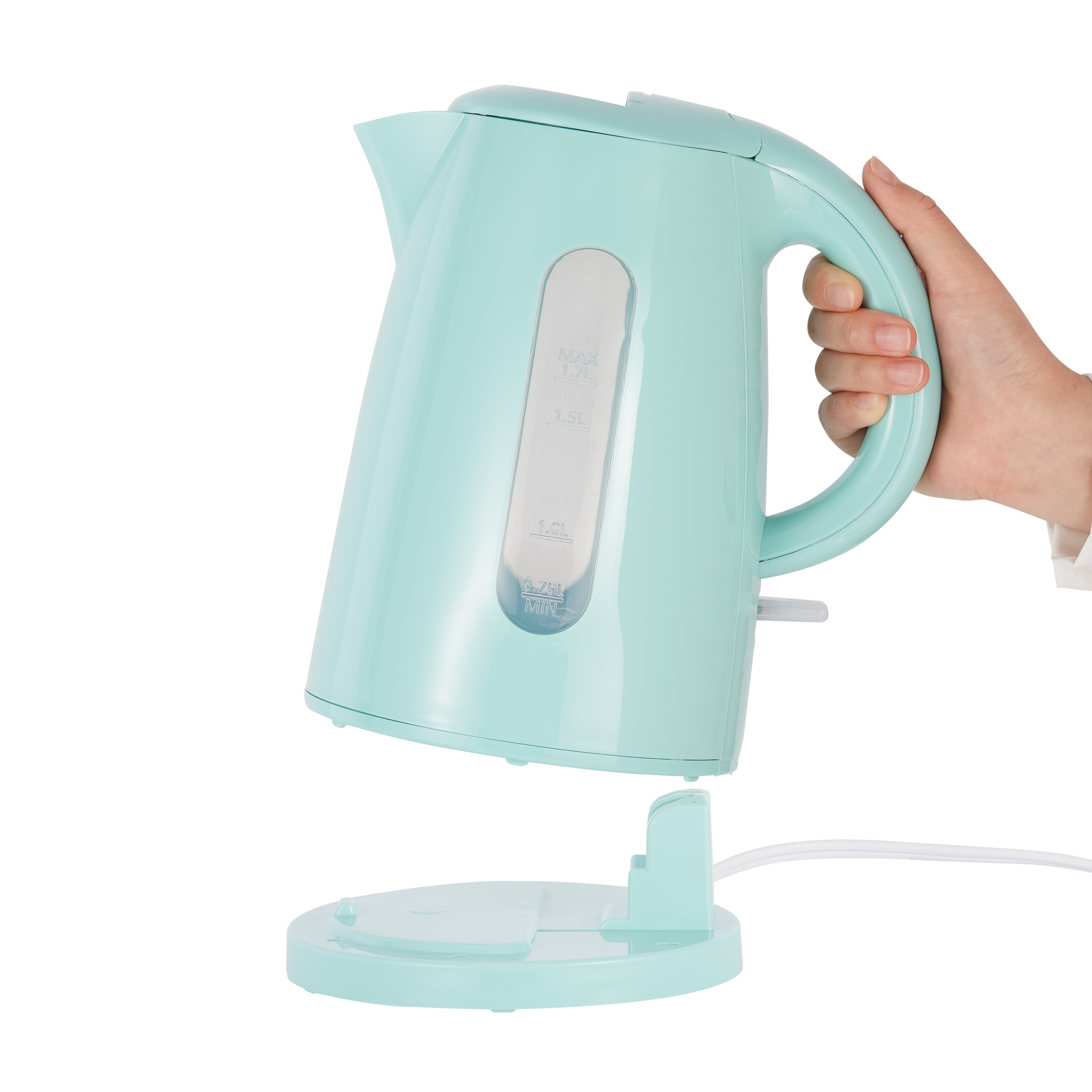 Mainstays 1.7 Liter Plastic Kettle Cordless One Touch Operation ~ White ~  READ!