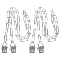 MLINS Chain Galvanized Metal Hanging Chain Link Chain 2pcs Silver Chain Roll Chain Spool Metal Light Fixture Chain For Overhead Lights Artworks