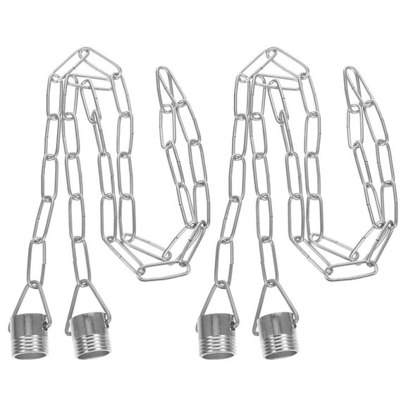 MLINS Chain Galvanized Metal Hanging Chain Link Chain 2pcs Silver Chain Roll Chain Spool Metal Light Fixture Chain For Overhead Lights Artworks