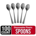 thumbnail image 5 of Exquisite Silver Disposable Spoons - Gray Plastic Spoons - 100 Count, 5 of 9