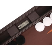 Silverman & Co. 19-inch Premium Backgammon Set - Large - Dark Brown