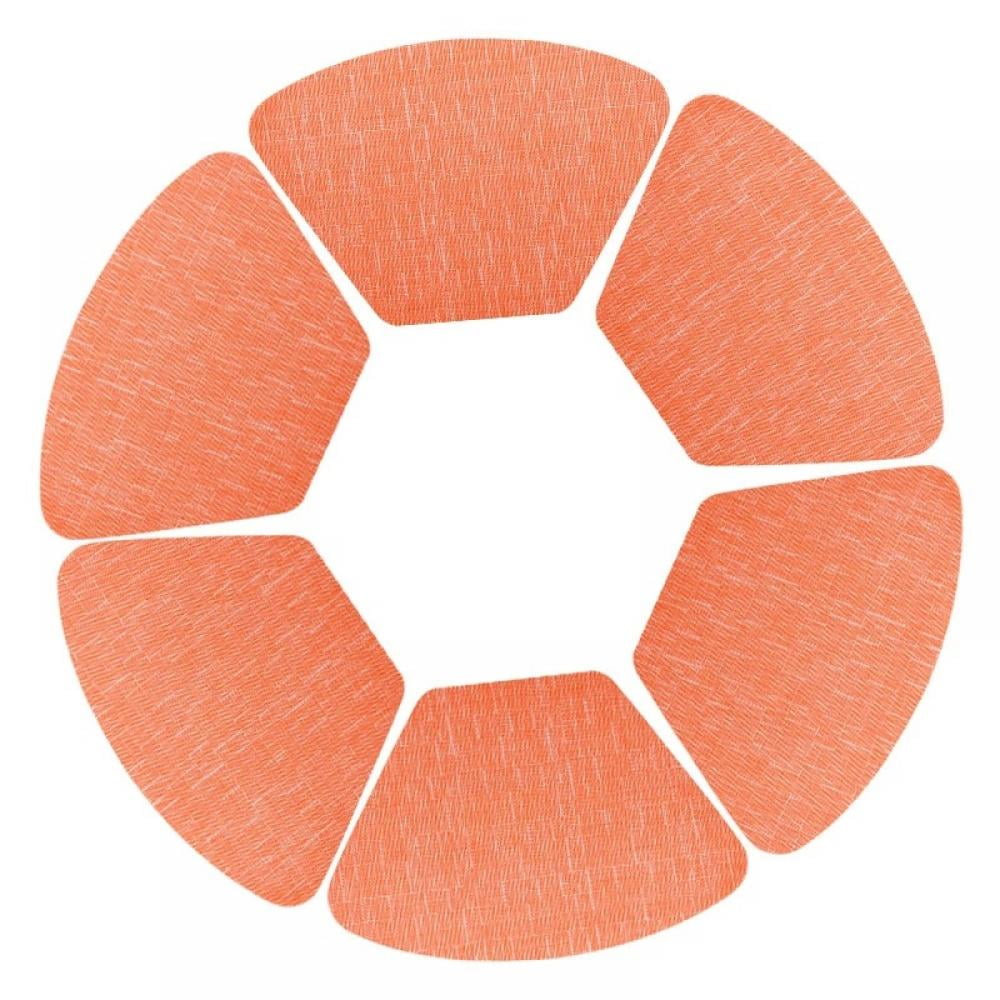 Wedge Placemats for Round Table Set of 6 Woven PVC Washable Placemat