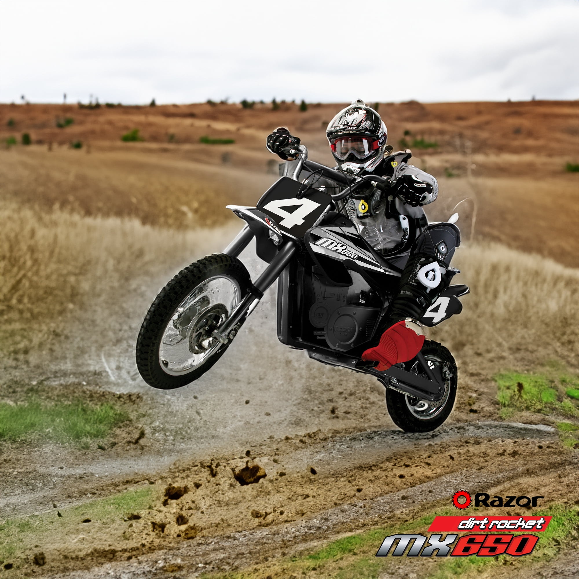 Razor MX650 Dirt Rocket Bike Electric Ride-On – 220lb Max, Ages 16+, Up to 17 Mph, 40-Min Run, Black