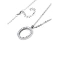 thumbnail image 3 of West Coast Jewelry Women's Cubic Zirconia Open Circle Stainless Steel Necklace - 16", 3 of 4