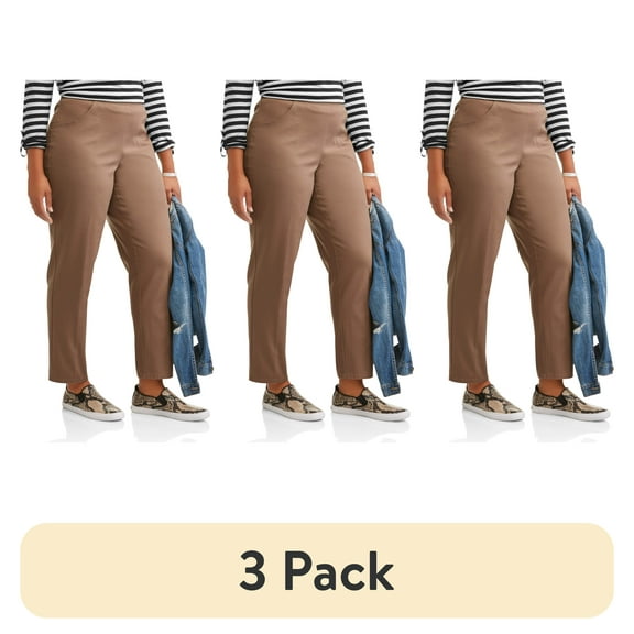 (3 pack) JMS Just My Size by Hanes Women's Plus Size 2 Pocket Pull On Pants, Single and 2 Pack