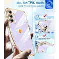 thumbnail image 6 of LeYi for Galaxy A17-5G Phone Case: with Tempered Glass Screen Protector [2 Pcs]+ Full Camera Lens Protection,Love Heart Plating Luxury Shockproof Case for Samsung A 17 5G,Purple, 6 of 7