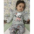 thumbnail image 4 of Baby Girl Clothes Long Sleeve Striped Animal Style Tops Elephant Printed Pants Outfit Set Gray 12-18 Months, 4 of 6