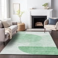 thumbnail image 4 of HomeRoots 655832 5 x 8 ft. Green & Ivory Geometric Transitional Washable Machine Made Rectangle Area Rug with UV Protection, 4 of 8