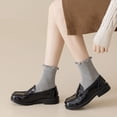 thumbnail image 5 of Mcool Mary Womens Crew Socks Ruffle Casual Cotton Frilly Breathable Cute Knit Lettuce Trim Dress Ankle Socks 6 Pairs, 5 of 9