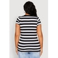 thumbnail image 5 of Womens Plus Size Striped V Neck Tee, 5 of 5