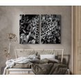 thumbnail image 2 of PixonSign Canvas Print Wall Art Blossoming Dahlias Botanical Wilderness Photography Realism Contemporary Portrait Relax/Calm Dark Black and White for Living Room, Bedroom, Office - 24"x36"x2, 2 of 5