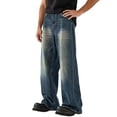 thumbnail image 2 of MYAOYI Mens Baggy Jeans Light Wash Wide Leg Denim Pants, 2 of 9