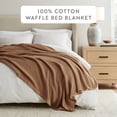 thumbnail image 5 of Noble Linens 100% Cotton Waffle Texture Bed Blanket, Mocha, King/Cal King, 5 of 12