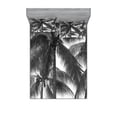 thumbnail image 2 of Ambesonne Grey Fitted Sheet & Pillow Sham Set, Coconut Palms Tropical, Twinxl, Black, 2 of 3