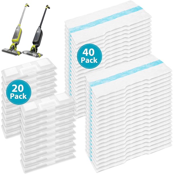 40 Pack Vac Mop Pads Refills Replacement for Shark Vacmop VM252 VM251 VM200 VM200C VM190 VM252C