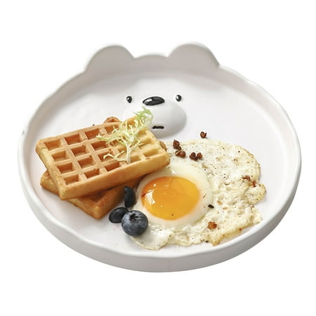 

Qeeadeea Ceramic Soup Plate. Stackable Pasta Plate 19cm Deep Salad Plate Microwave And Oven Safe.-Bear-19cm×19cm