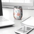 thumbnail image 3 of Floral 12oz Stainless Steel Insulated Wine Tumbler with Lid and Straw – Double Wall Vacuum Mug for Hot & Cold Drinks, 304 Steel Interior, Sweat-Free Design,Thanksgiving,Christmas, Spring,Flower, 3 of 5