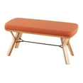 thumbnail image 4 of Lumisource Folia Mid-Century Modern Bench in Natural Wood and Orange Fabric, 4 of 7