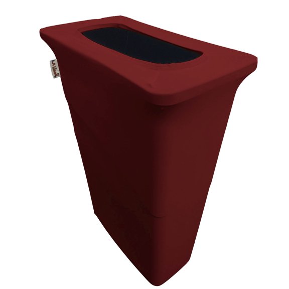 LA Linen Stretch Spandex Trash Can cover for Slim Jim 23-Gallon, Burgundy