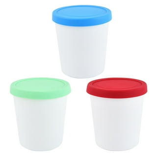 Tzou 6pcs Ice Cream Storage Containers for Freezer Reusable Ice Cream  Containers for Homemade Ice Cream with Lid Leak-Free 2x Ice Cream Pint