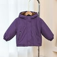 thumbnail image 2 of SGFCWSX Boys Girls Fleece Lined Hooded Puffer Jacket Kids Winter Warm Coat Purple Size 12 Years, 2 of 9