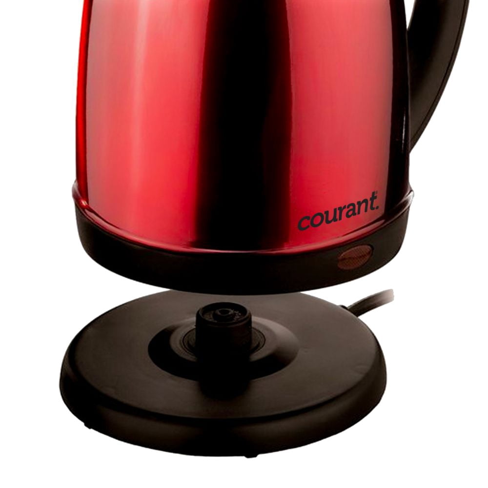 Courant 1.5 Liter Red Stainless Steel Cordless Electric Kettle with 360 Degree Rotational Body