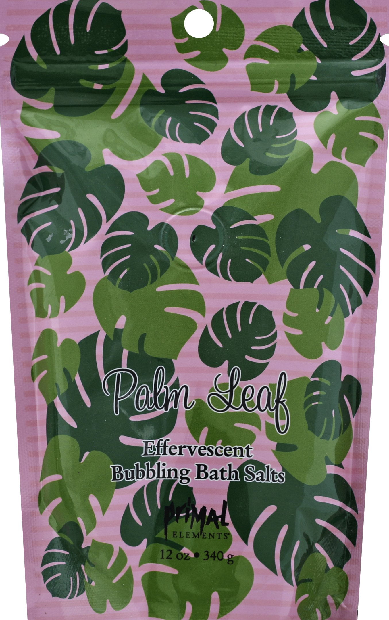Primal Elements Effervescent Bubbling Bath Salts 12oz. Palm Leaf
