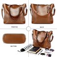 thumbnail image 6 of JUYGO Women Shoulder Bags Fashion Women Handbags Oil Wax Leather Large Capacity Tote Bag Casual Pu Leather Women Messenger Bags Female, 6 of 6