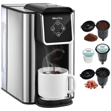 Mecity Coffee Maker 3 in 1 Single Serve Coffee Machine, Compatible with K cup Capsules, Instant Coffee Pot, Tea maker,...