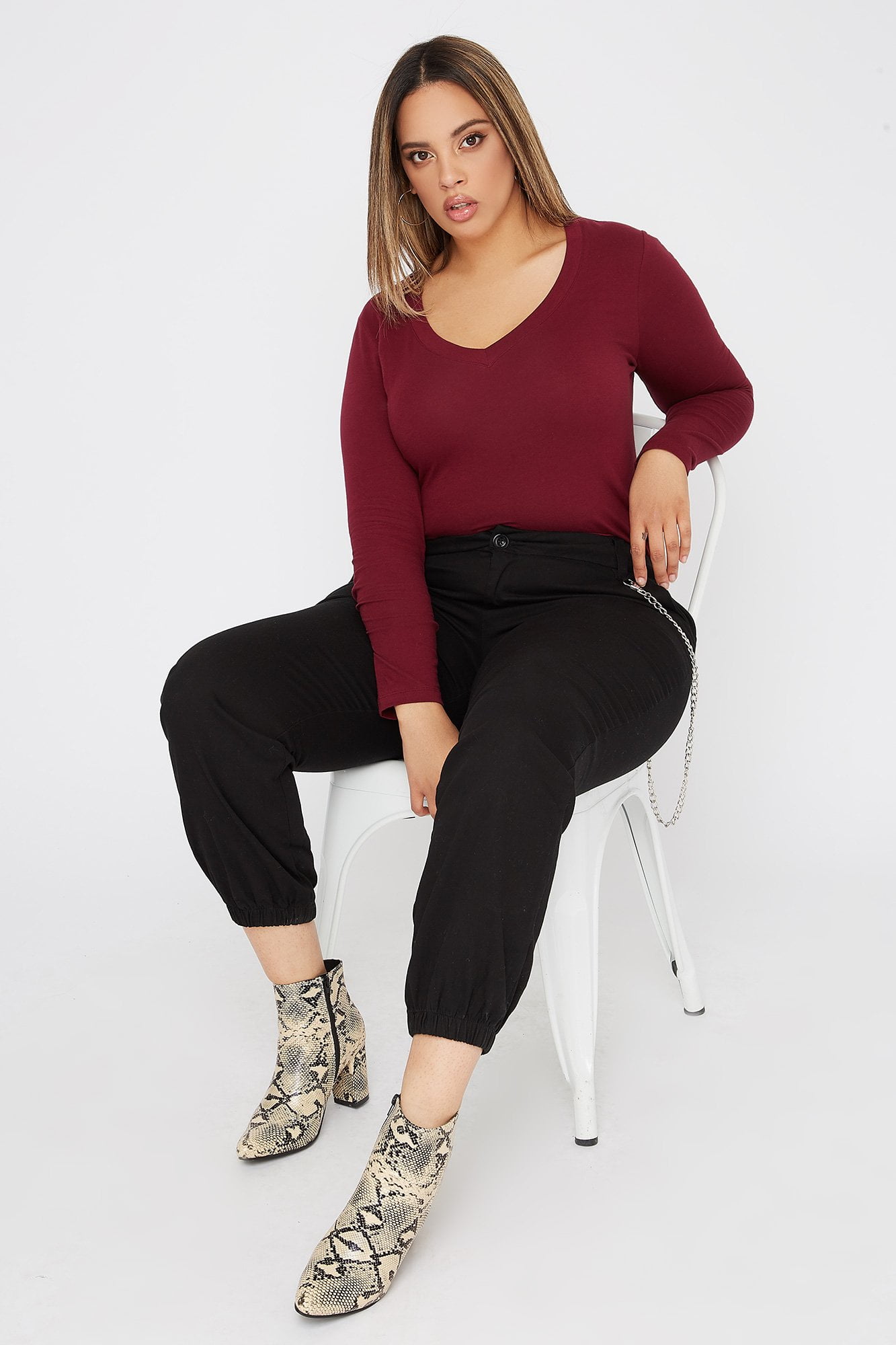 Urban Women's Plus Size Basic VNeck Long Sleeve Walmart Canada