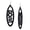 Black, variant on Women's Elongated Oval Boss Wood Dangle Pierced Earrings, Brown